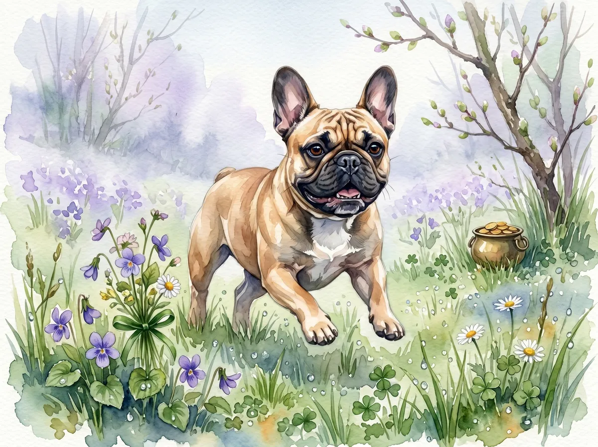 French Bulldog watercolor calendar month 3